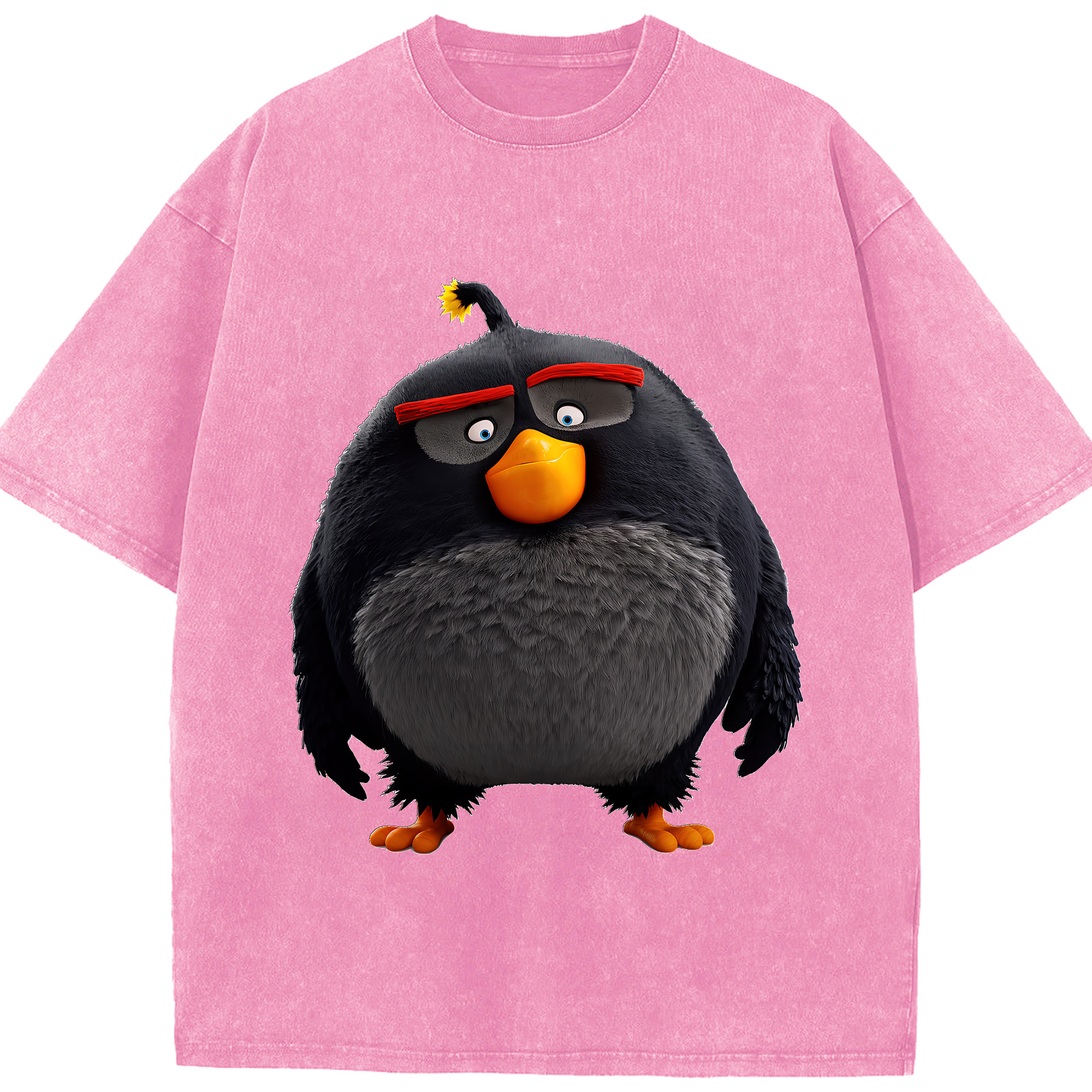 （画像用） Angry Birds アングリーバード 綿100% ヴィンテージ風 半袖Tシャツ（フロントプリント）